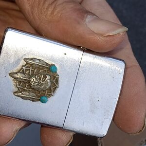 Silver and Gold Men's Accessory with Turquoise Accents